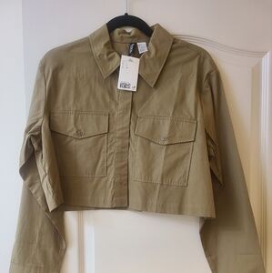 H&M CROP BUTTON DOWN